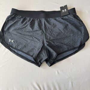 Under Armour Women’s XL Black Gray Running Shorts Athletic Activewear Gym